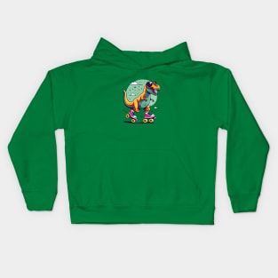 dino T rex skating Kids Hoodie